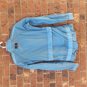 Adidas x Stella McCartney light blue windbreaker reflective running jacket